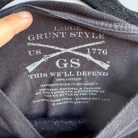 Black Grunt Style 'Veteran' Graphic Tee - Size L - Picture 3 of 4